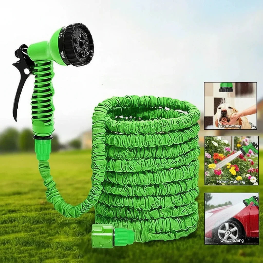 Flexibele Tuinslang met Multi Spray Nozzle Tool