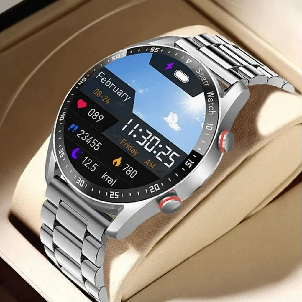 CARDIOTRON – Premium Heren-Smartwatch met ECG+PPG & Belfunctie