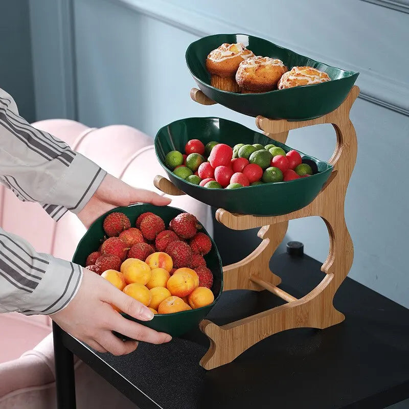 FruitTriad | Drie-laagse fruitschaal van kunststof