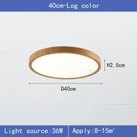 Moderne ronde LED plafondlamp met houten frame