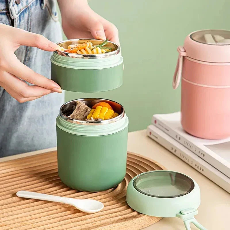 ThermoMea thermobekers RVS | 530 ml / 710 ml | Geïsoleerde soep- en lunchbeker | Lekvrij en duurzaam