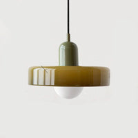 Moderne hanglamp met gekleurd glazen kap Bauhaus