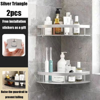 AquaSpace Pro | Hoekdouchplank zonder boren | Aluminium | Roestvrij & Belastbaar | Badrek in Zwart, Wit, Zilver of Zwart-Goud