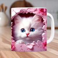 FelineElegance 3D Zwarte Kat Koffiemok | Betoverende keramische theekop met een speels ontwerp, perfect voor kinderen en ideaal voor verrassingscadeaus.