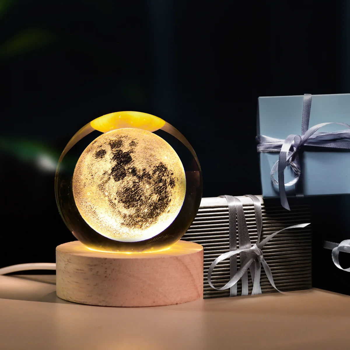 Astranova Galaxy Nachtlicht | LED Kristallbol met Melkweg-ontwerp | Warmwit Licht | Creatief Cadeau voor Kinderen & Volwassenen