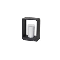 Zwarte Rectangulaire Zonne- Buitenlamp met Frosted Glas