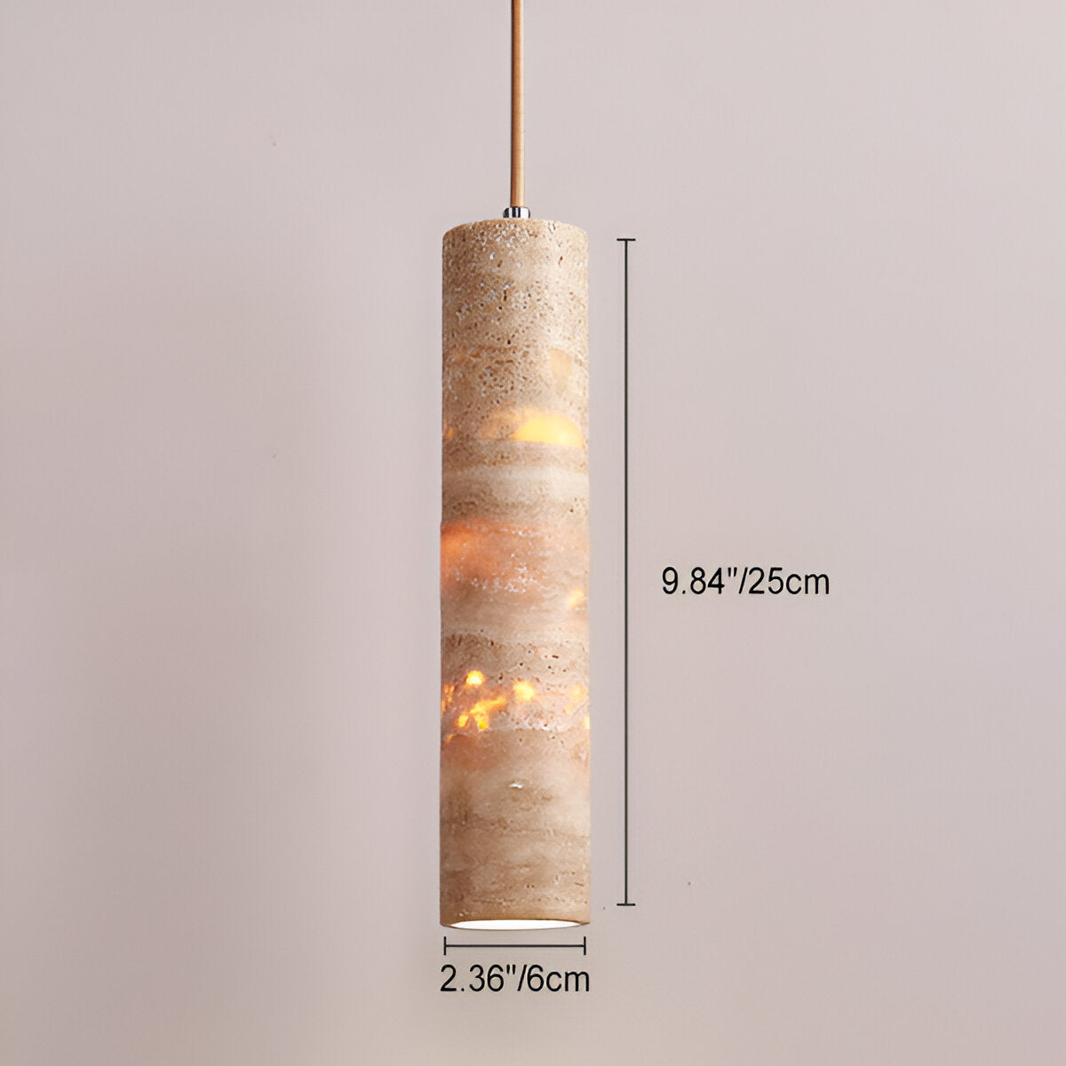 Crème Travertin Tube Hanglamp