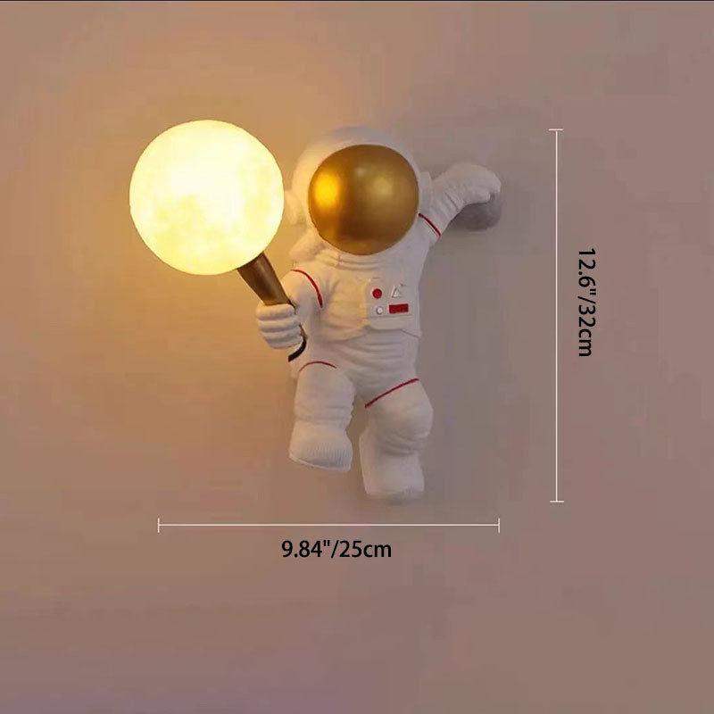 Brehn | CosmoBuddy Astronaut Wandlamp | Creatief Ontwerp | Hars & ABS | LED Slaapkamerlicht