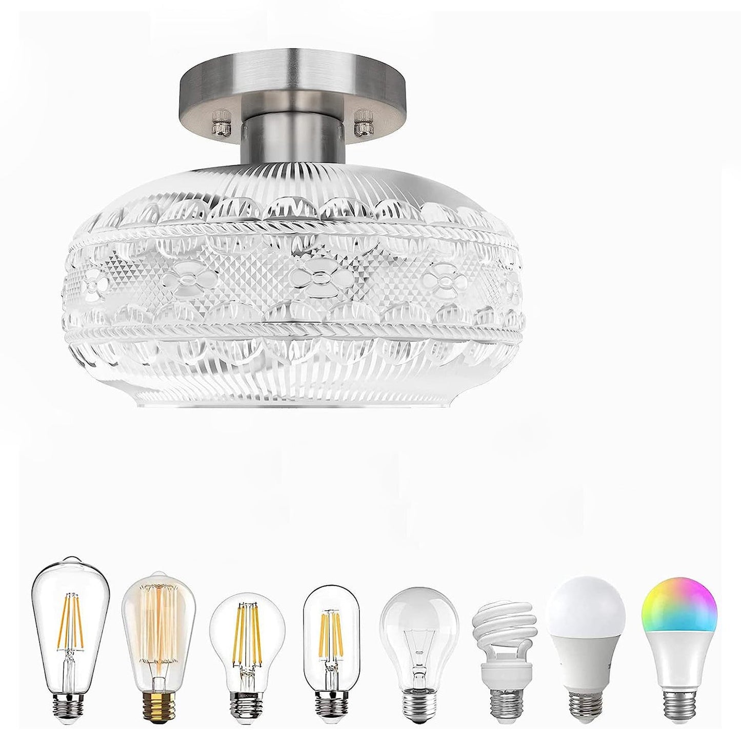 LustraTex Plafondlamp | Industrieel ontwerp van gestructureerd glas