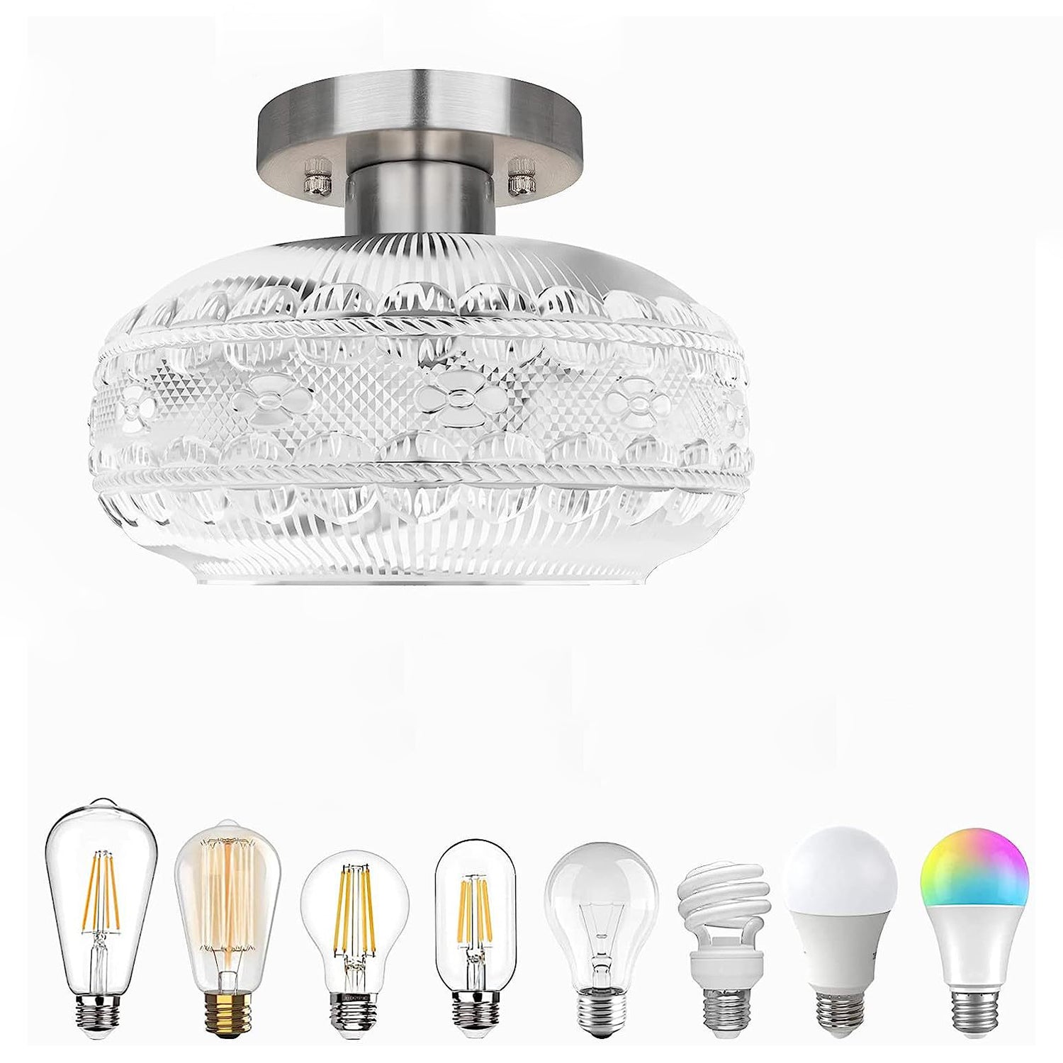 LustraTex Plafondlamp | Industrieel ontwerp van gestructureerd glas