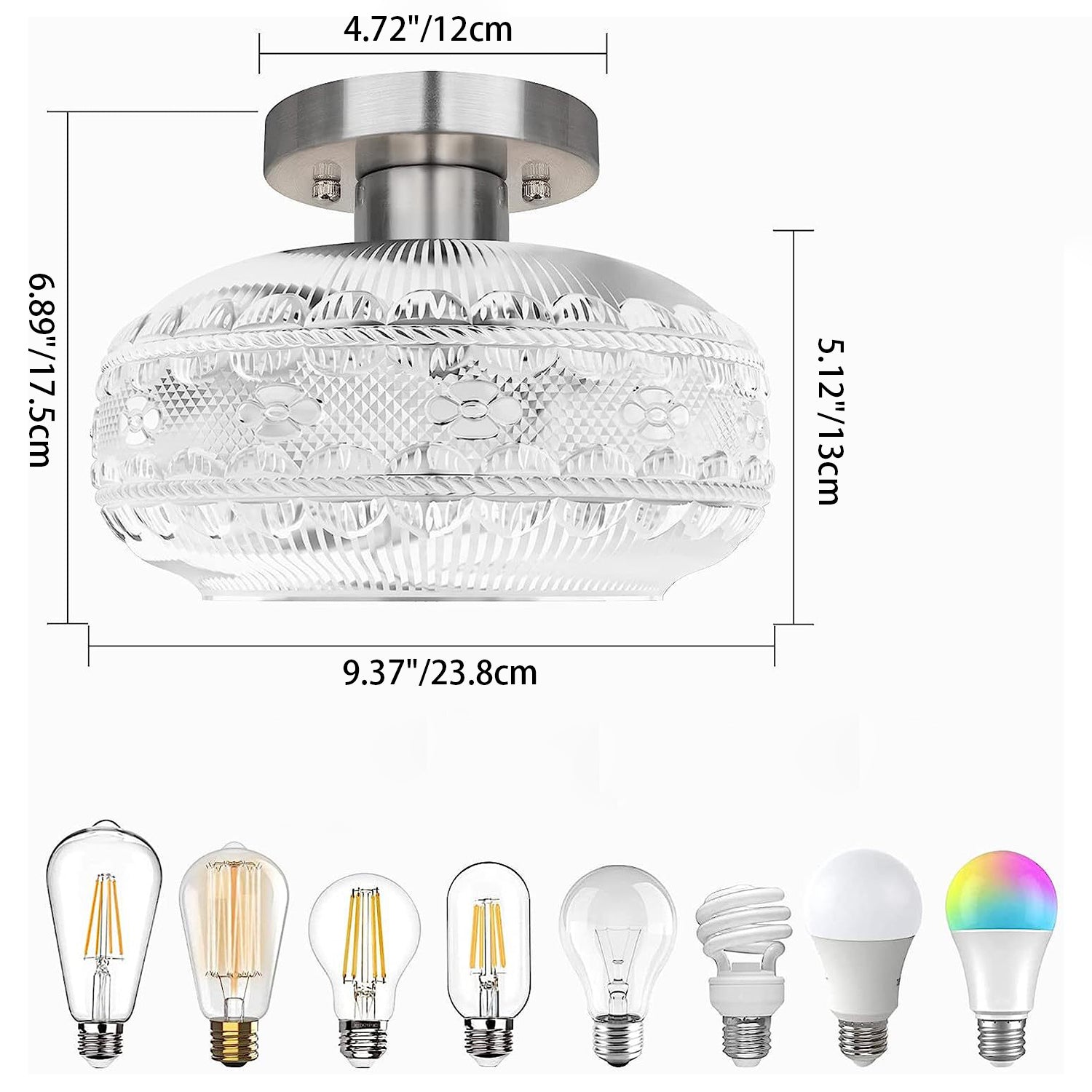 LustraTex Plafondlamp | Industrieel ontwerp van gestructureerd glas