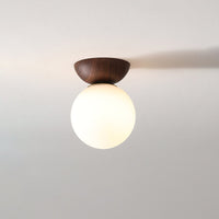 Glazen Bol Plafondlamp | Houtnerf Design
