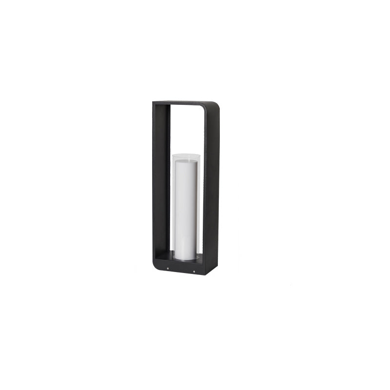 Zwarte Rectangulaire Zonne- Buitenlamp met Frosted Glas
