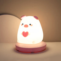 Dier-LED-nachtlamp | Schattig siliciumontwerp | Ingebouwde LED