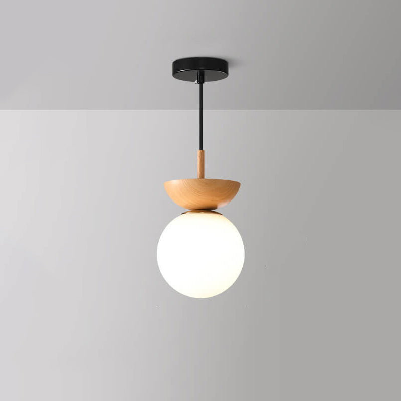 Glazen Bol Plafondlamp | Houtnerf Design