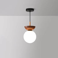 Glazen Bol Plafondlamp | Houtnerf Design