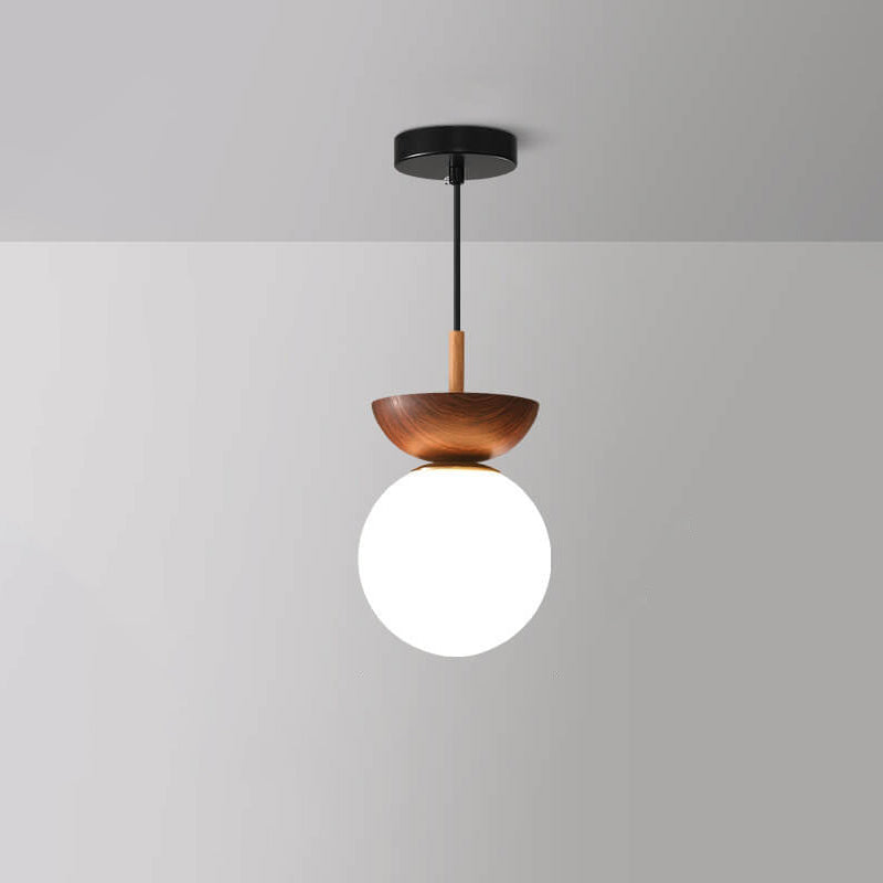 Glazen Bol Plafondlamp | Houtnerf Design