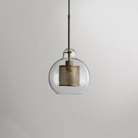 Hessa Hedendaagse Gouden Hanglamp, Glas, Globe/Cilindrisch