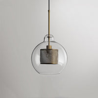 Hessa Hedendaagse Gouden Hanglamp, Glas, Globe/Cilindrisch