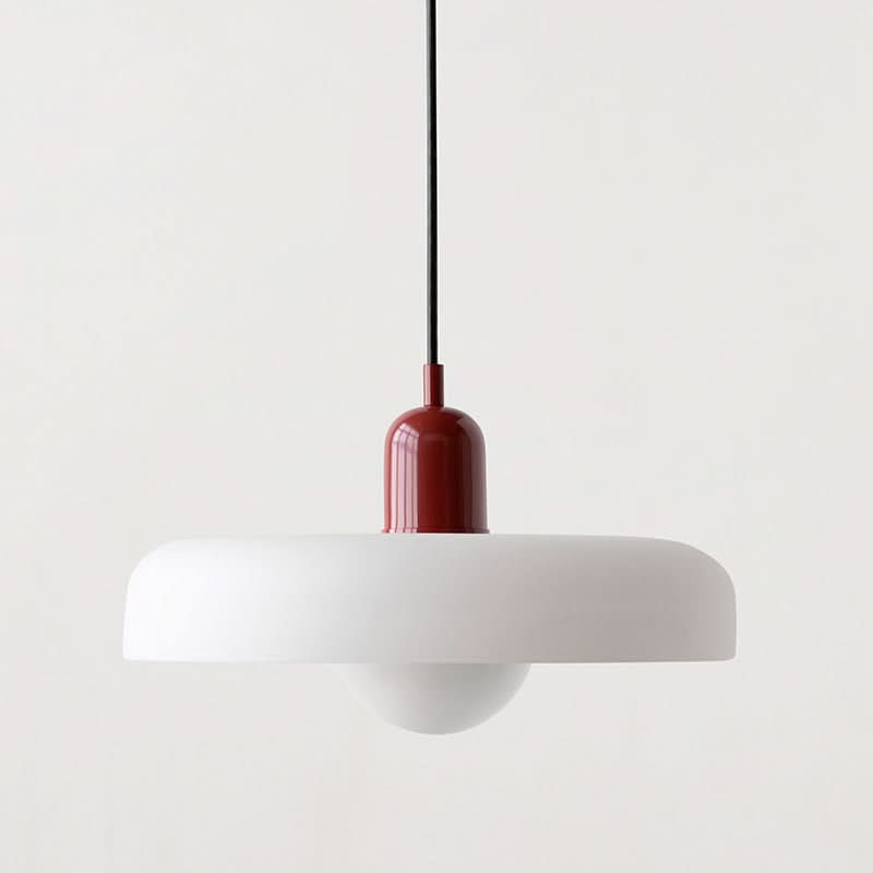 Bauhaus Hanglamp in Gekleurd Glas met Verstelbare Ophang