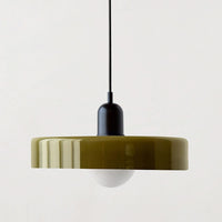 Bauhaus Hanglamp in Gekleurd Glas met Verstelbare Ophang