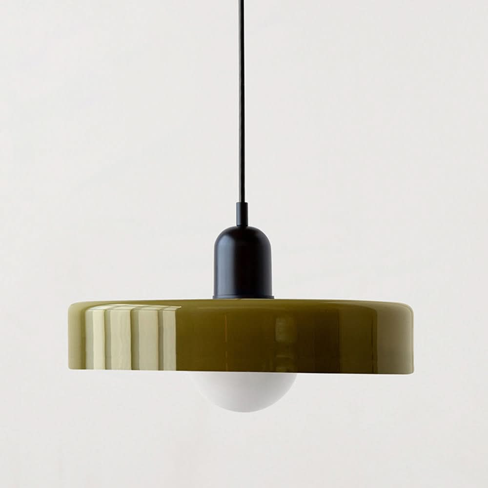 Bauhaus Hanglamp in Gekleurd Glas met Verstelbare Ophang