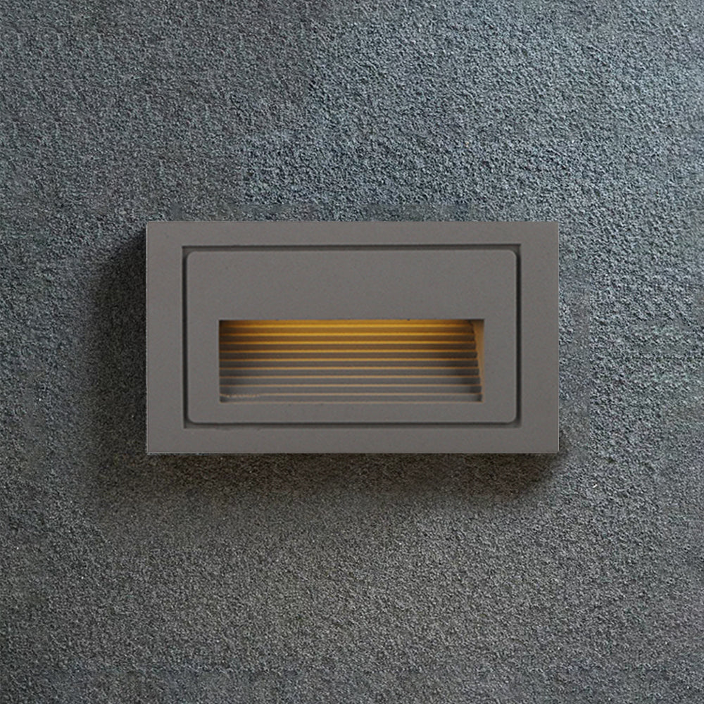 Ray Moderne Metalen Vierkante Buiten Deck/Stap Lamp, Zwart