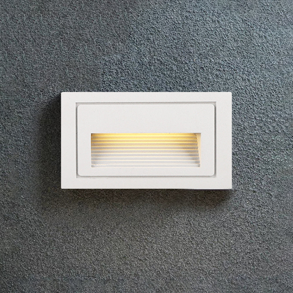 Ray Moderne Metalen Vierkante Buiten Deck/Stap Lamp, Zwart