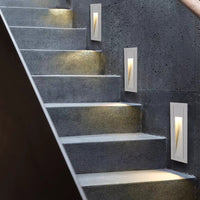 Ray Moderne Metalen Vierkante Buiten Deck/Stap Lamp, Zwart