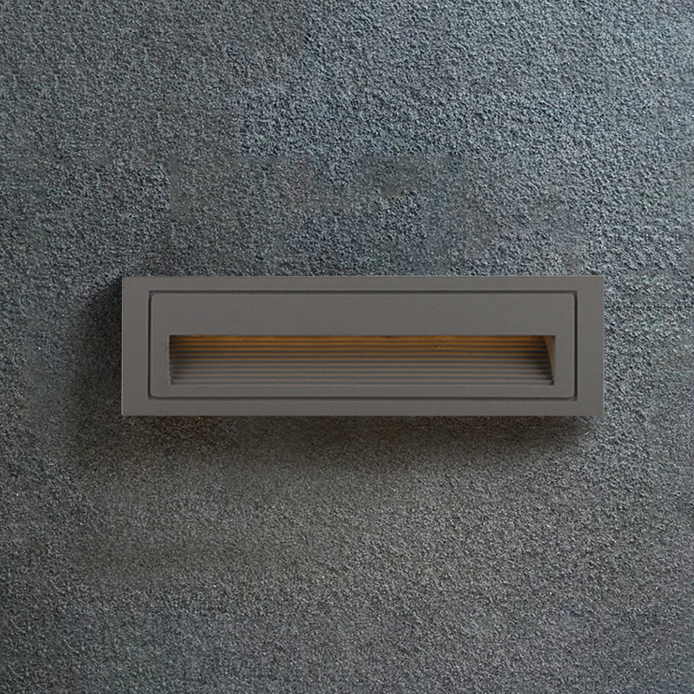 Ray Moderne Metalen Vierkante Buiten Deck/Stap Lamp, Zwart