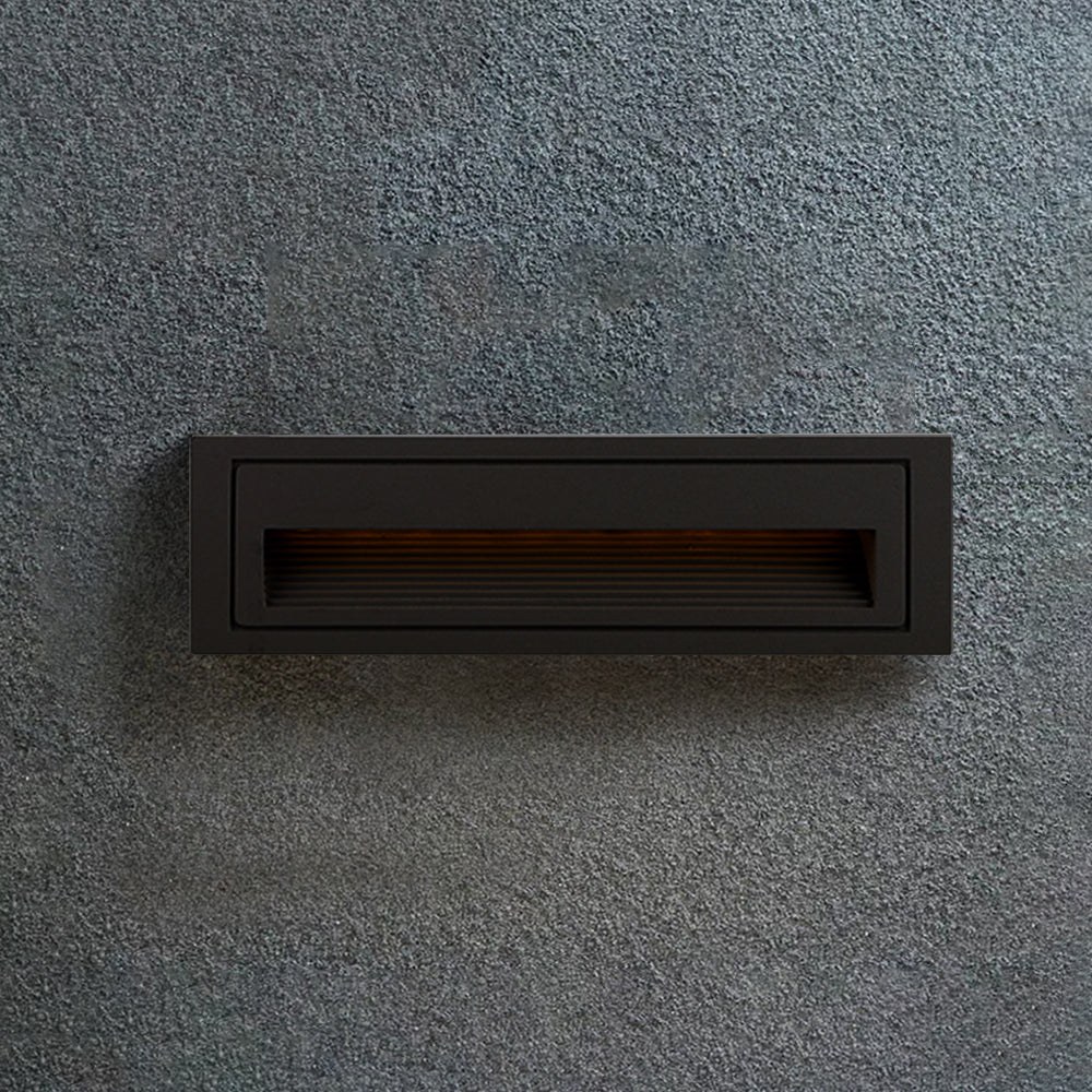 Ray Moderne Metalen Vierkante Buiten Deck/Stap Lamp, Zwart