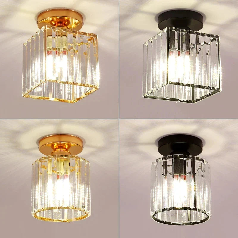 Moderne Kristallen Plafondlamp Glam Flush Mount Glazen Lamp