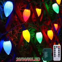 LumiBerry LED Kerstlichtjes C7 | Vintage Aardbei-Design | Afstandsbediening & Timer | Binnen & Buiten