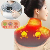Warmte Nek- & Schoudermassager ThermoLiva | USB-Warmtekussen met Vibratie | 3 Temperatuurstanden & Timer | Zacht Pluche