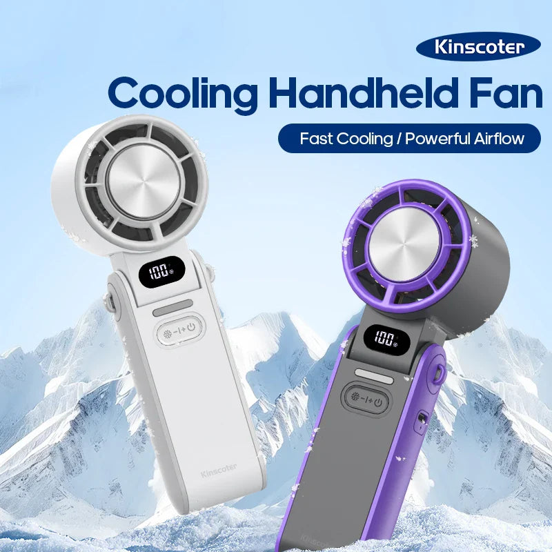 CoolityGo Handventilator met Ice-Cool-technologie | 100 Snelheidsniveaus | 3600mAh Accu | Opvouwbaar & Ultraleicht