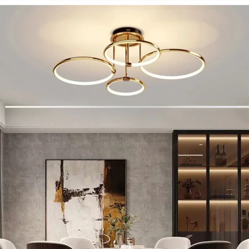 Moderne LED-lamp met ringen – plafondlamp in geometrische vorm