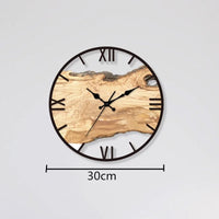 Geruisloze wandklok van acryl en hout