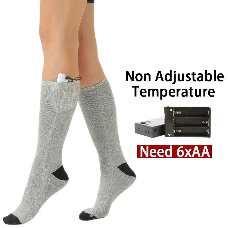 Elektrische Verwarmde Sokken | USB Verwarmde Sokken voor Vrouwen & Mannen | 3 Warmte-niveaus | Ideaal voor Skiën, Fietsen & Buitenactiviteiten | ThermaStep