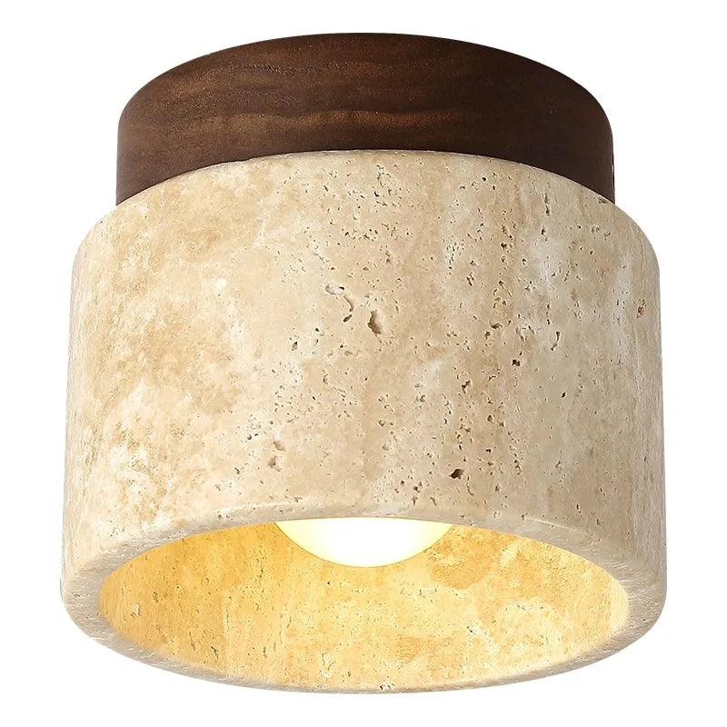 De Stone Travertine Japandi Plafondlamp