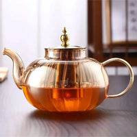 Glazen Theepot met Infuser en Deksel voor Losse Thee