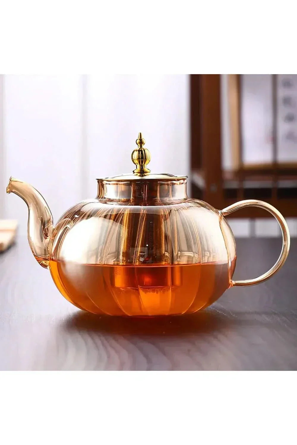 Glazen Theepot met Infuser en Deksel voor Losse Thee