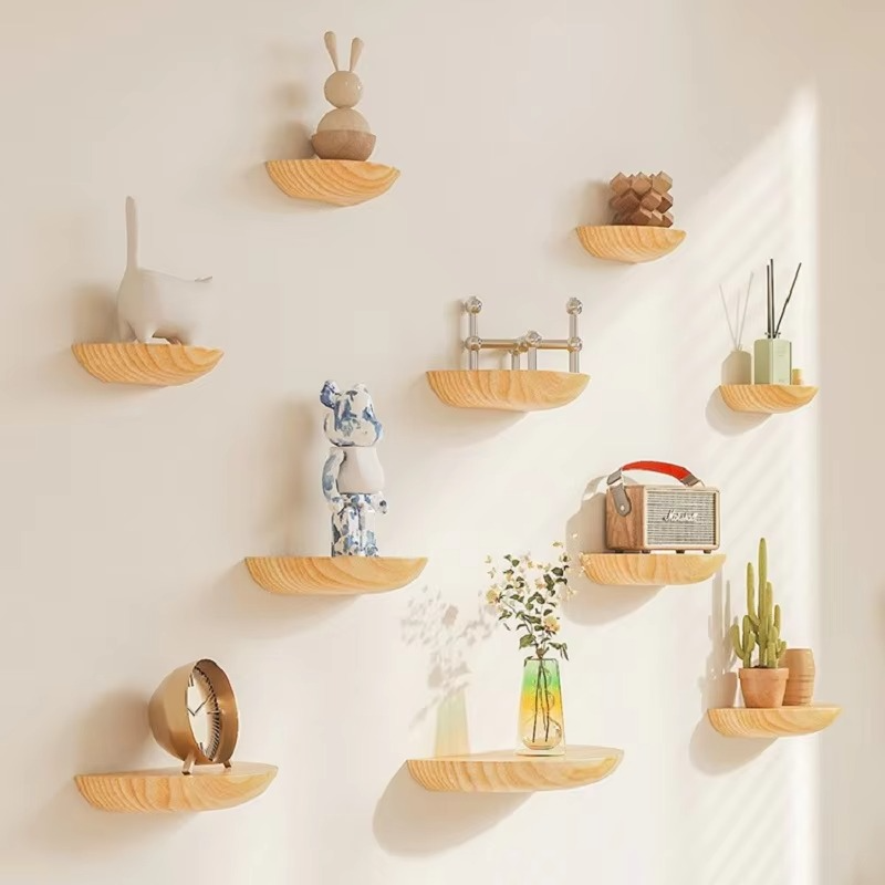 Skanto | Halfronde Wandplank | Stijlvol en Ruimtebesparend | Natuurlijk Hout