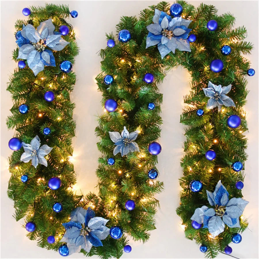 Luminarae | Kerstguirlande 2,7 m | Met LED-verlichting & dennen takken | Voor open haard, trapleuning & deurdecoratie | 5 Kleuren