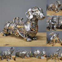 ArtisanForge Steampunk Dierensculptuur | Indrukwekkend mechanisch dierenornament dat industriële chic decoratie verrijkt met unieke artistieke elegantie