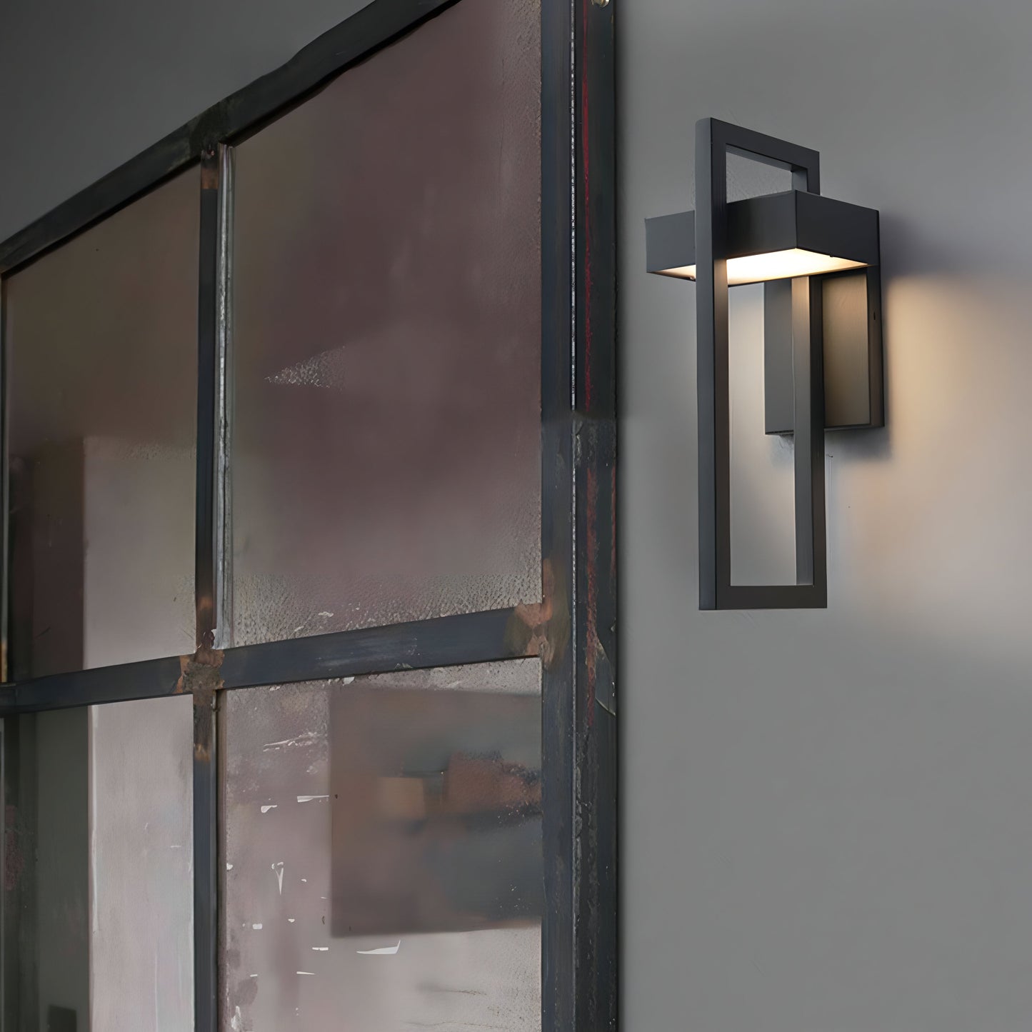 Moderne Zwarte Stalen Buitenwandlamp Architectonisch Ontwerp