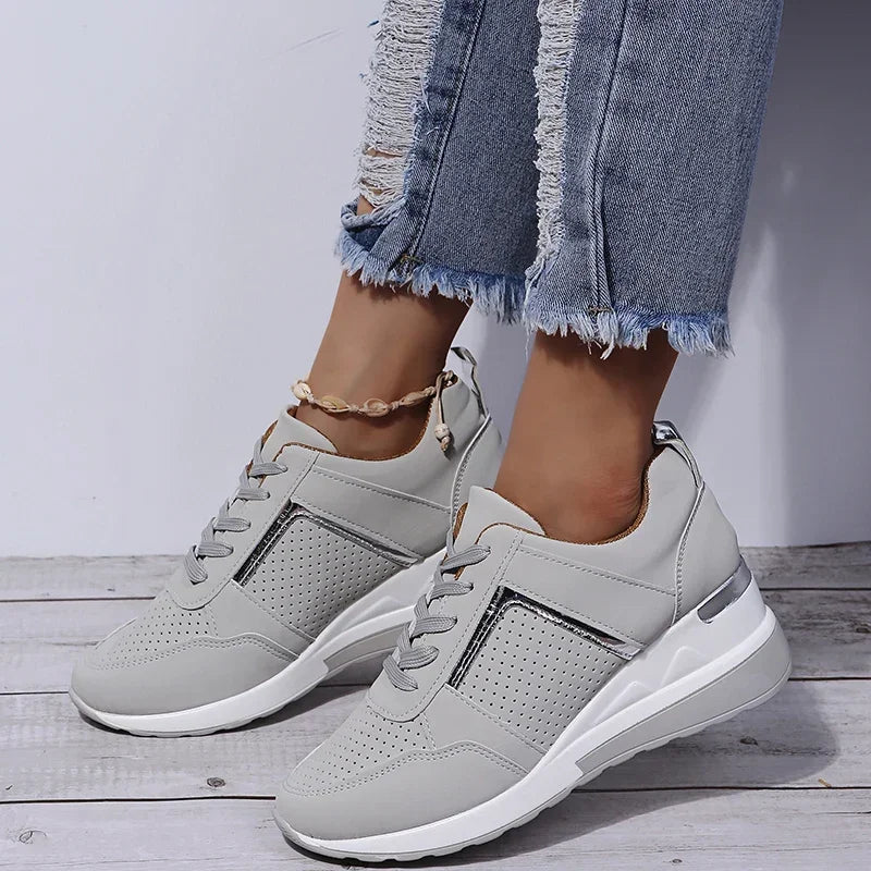 LuxeStride Elegance Sneakers | Comfortabele dames sneakers met ingebouwde hak voor wandelingen in de buitenlucht, beschikbaar in plus maten 35-43