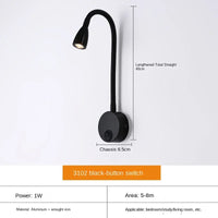 Veelzijdige LED-Wandlamp: Modern, Flexibel, Perfect om in Bed te Lezen