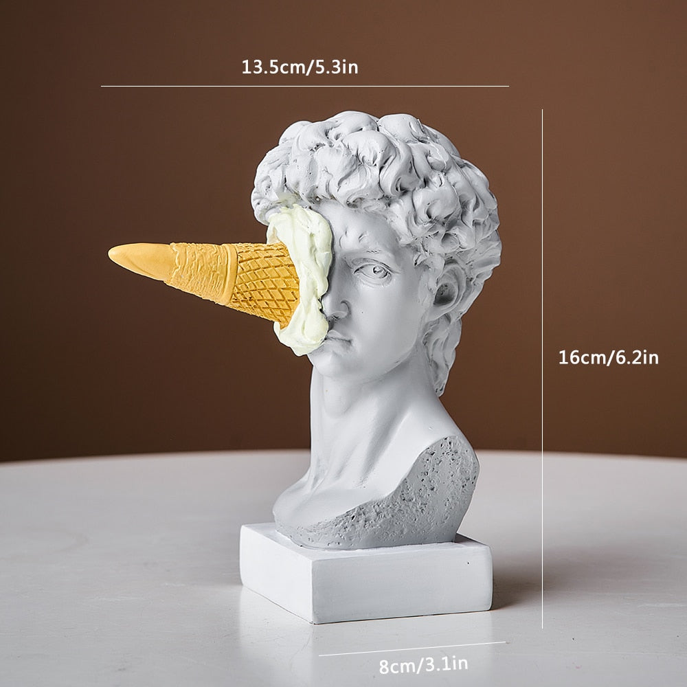 David Beeldje met IJsje Huisdecoratie Sculptuur