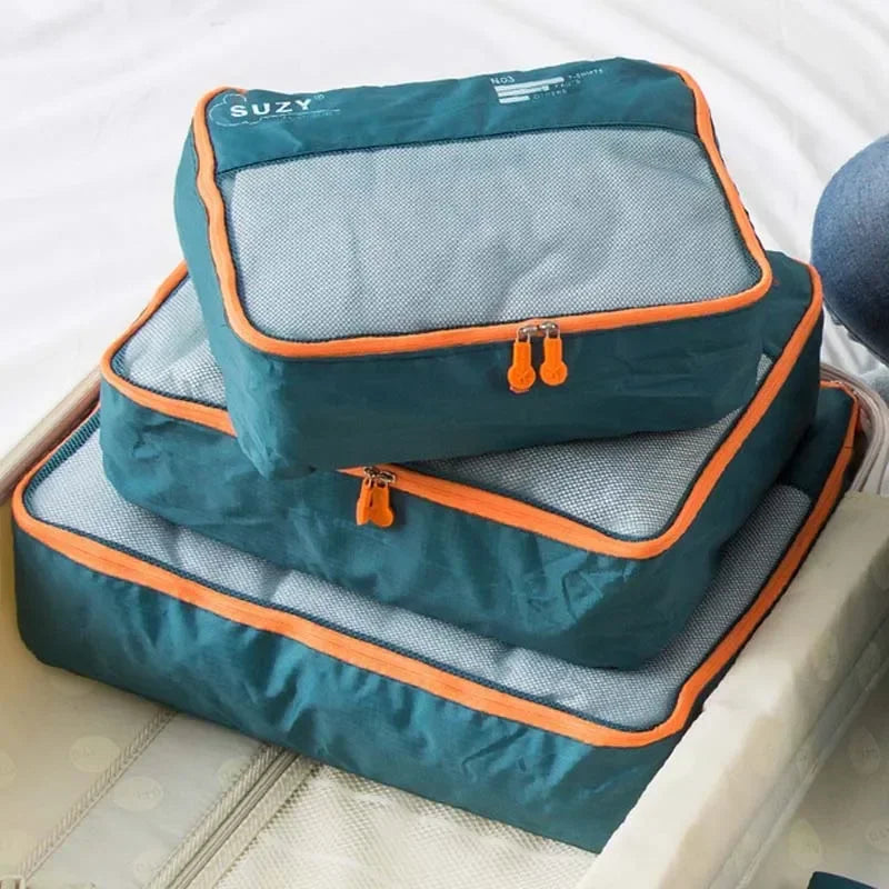 Packavio Reisorganizer Set 7-delig | Koffer-tassen voor kleding & schoenen | Ruimtebesparend & Waterafstotend