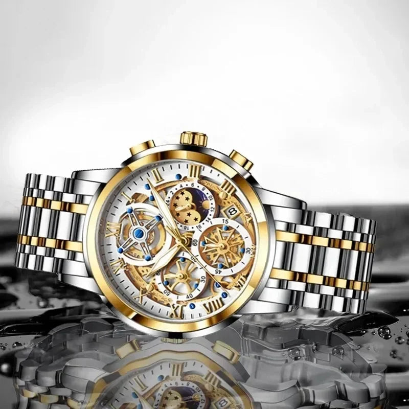 Elegante Business-Quartz Horloge voor Heren | Waterdicht tot 3 Bar – Ronog